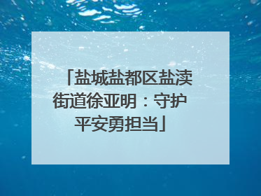盐城盐都区盐渎街道徐亚明：守护平安勇担当
